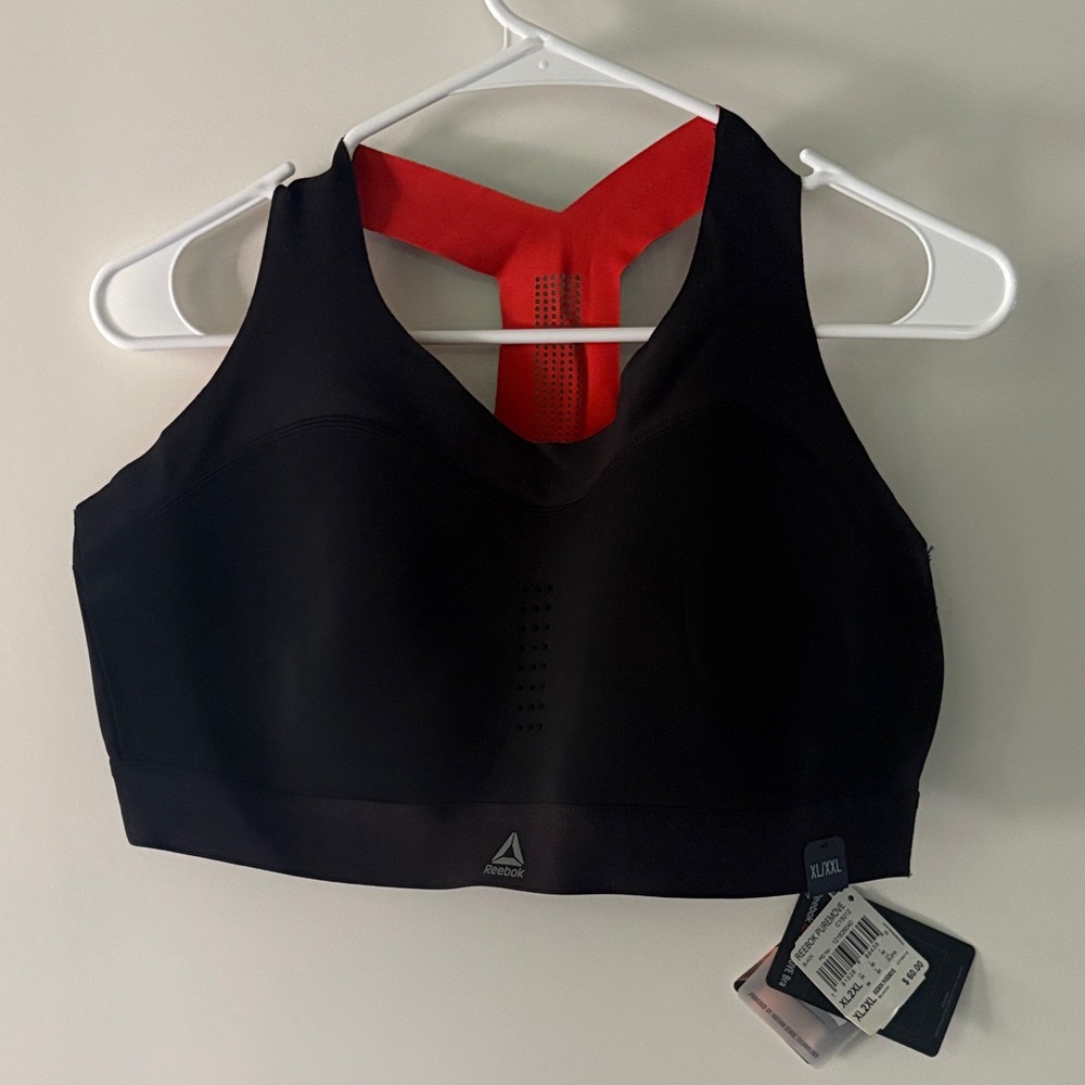 Reebok Black and Red Sports Bra